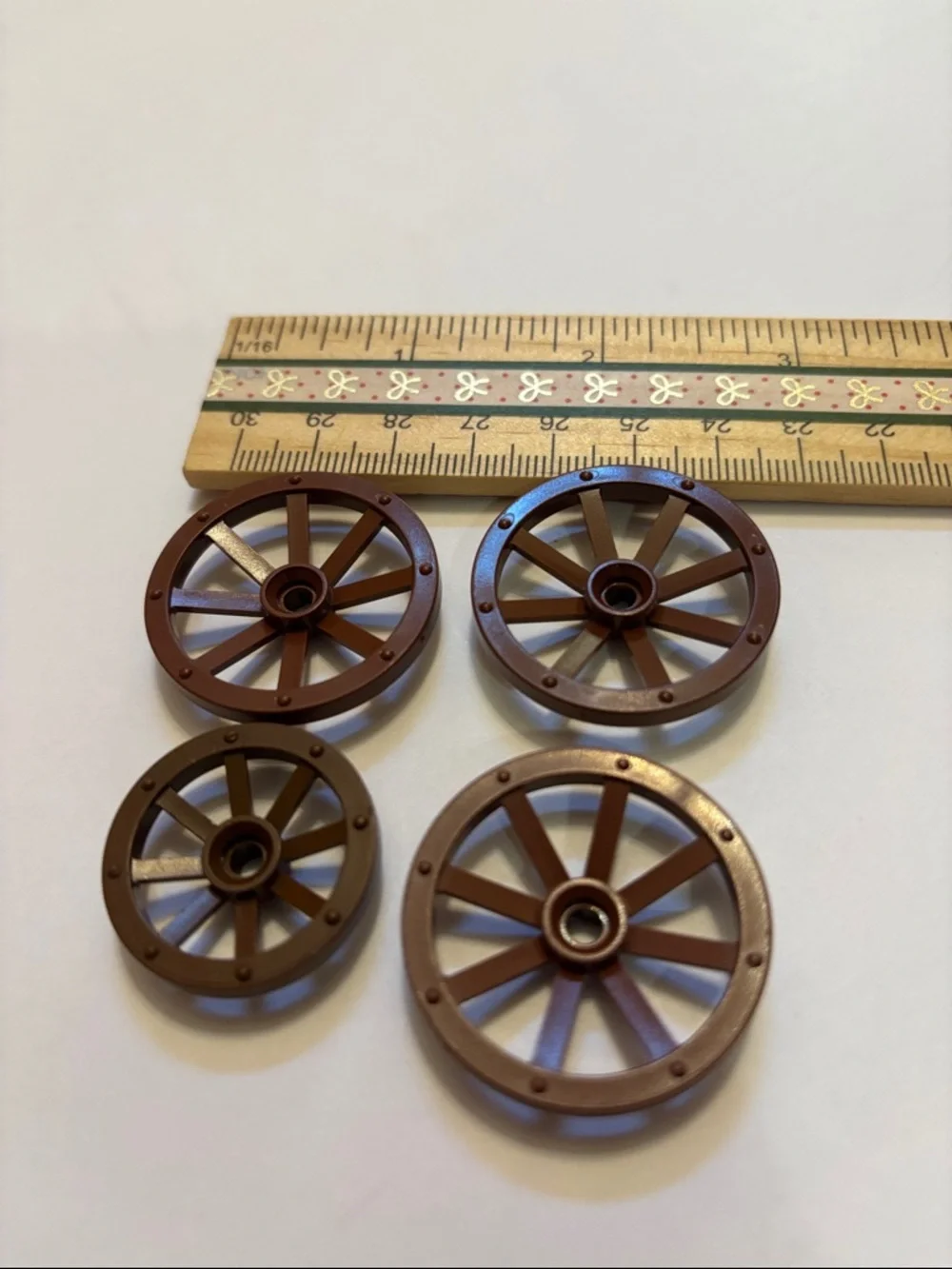 LEGO WAGON WHEELS LEGO Brown Spoked Wagon Wheels - Set of 4 - Picture 3 of 5
